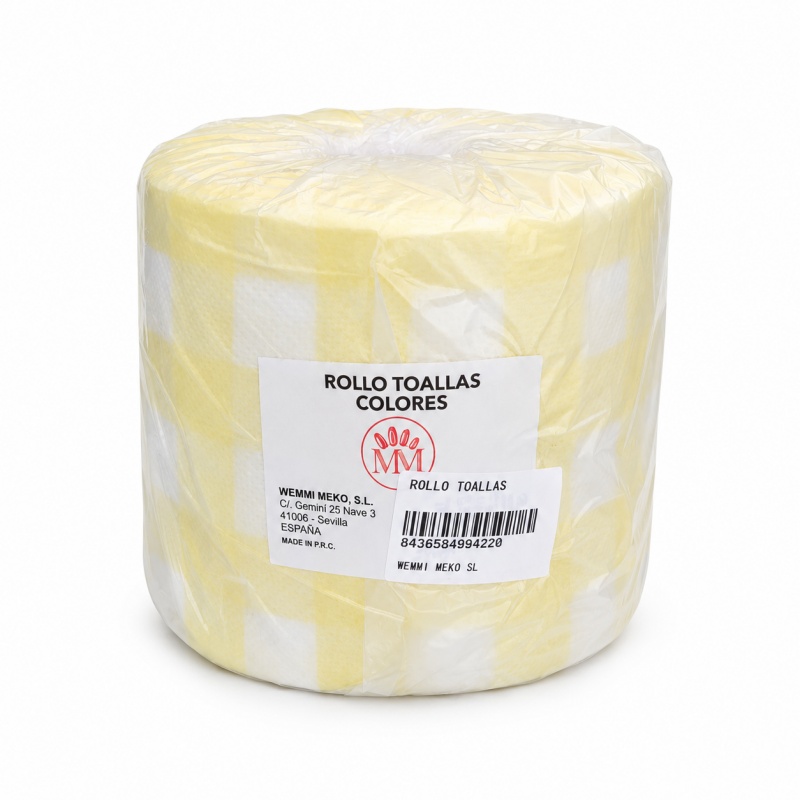 RolloToall-cuadrosAmarillo-4.24 Rollo toallas cuadros amarillo - Image 1