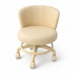 Taburete con respaldo beige