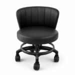 Taburete con respaldo negro