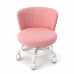 Taburete con respaldo rosa