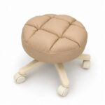Taburete pequeno redondo beige
