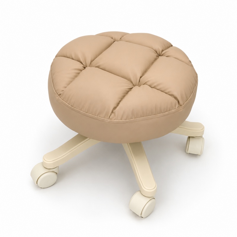 Taburete-pequeno-redondo-beige-30.25 Taburete pequeno redondo beige - Image 1