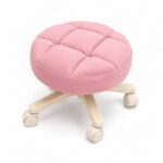 Taburete pequeno redondo rosa