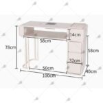 Mesa manicura con estantes blanca