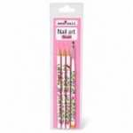 Set de 4 pinceles con flores para nail art
