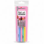 Set de 5 pinceles de colores para nail art profesional