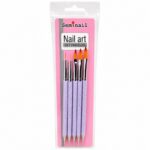 Set de 5 pinceles lila para nail art