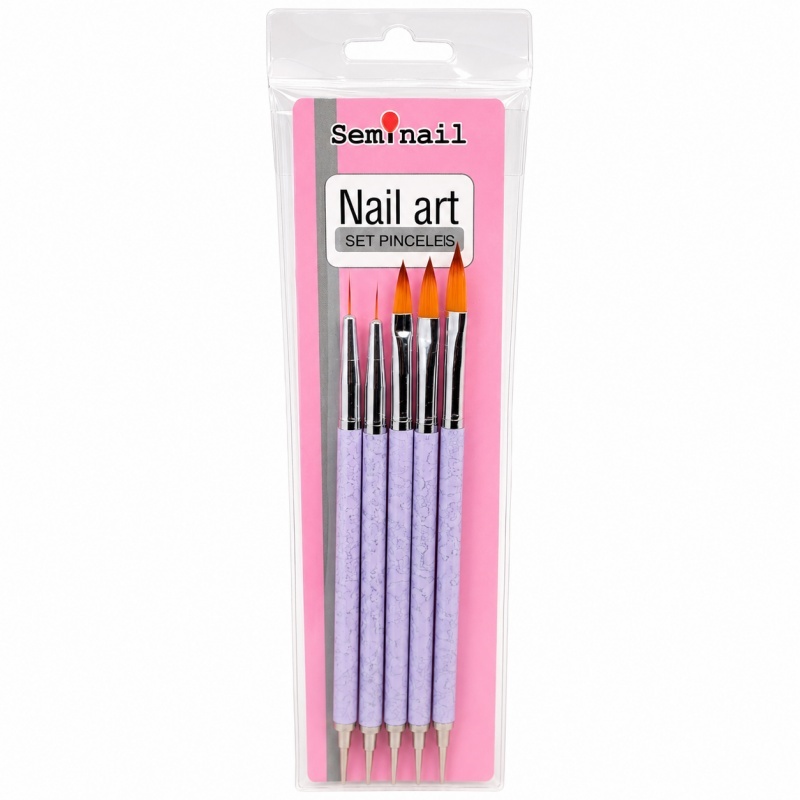 nb-033-set-de-5-pinceles-lila-para-nail-art Set de 5 pinceles lila para nail art - Image 1