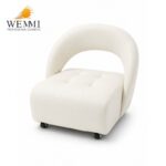 SILLA RECEPCI N BLANCA PIEL SINT. CON RUEDAS