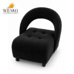 SILLA RECEPCI N NEGRA PIEL SINT. CON RUEDAS