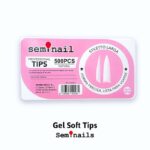 Tips Gel soft stiletto larga natural 500 unds