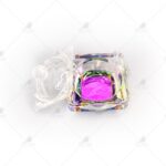 Vasito cristal c tapa cuadrada y fondo fucsia-COM-VACRIPEQFUC