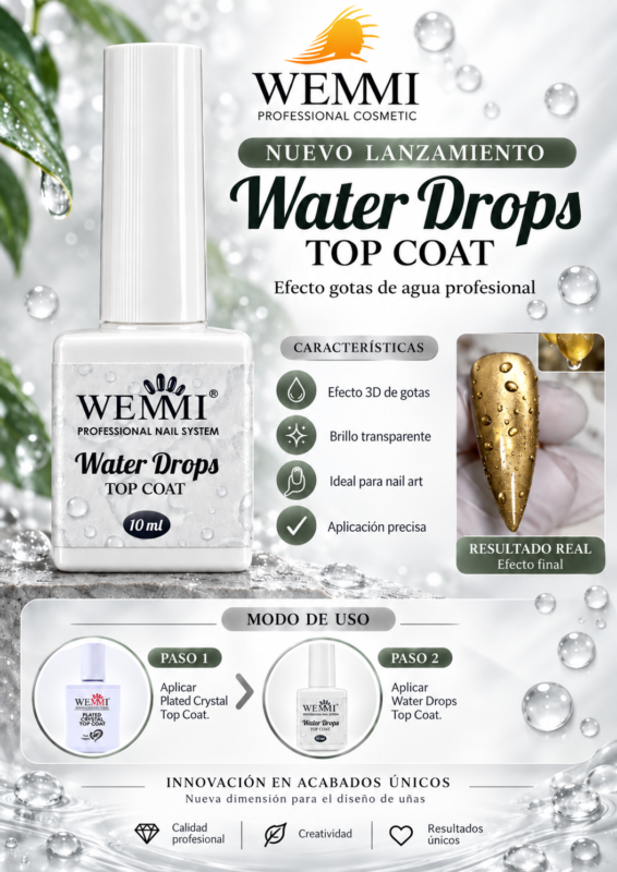 Características y modo de uso de Top Coat Water Drops 10 ml